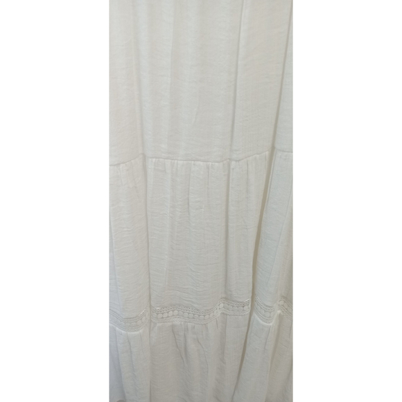 Fyve Womens Sleeveless Maxi Dress Sz 1X Tiered White Cottagecore Boho PeasantNWT - Picture 3 of 9